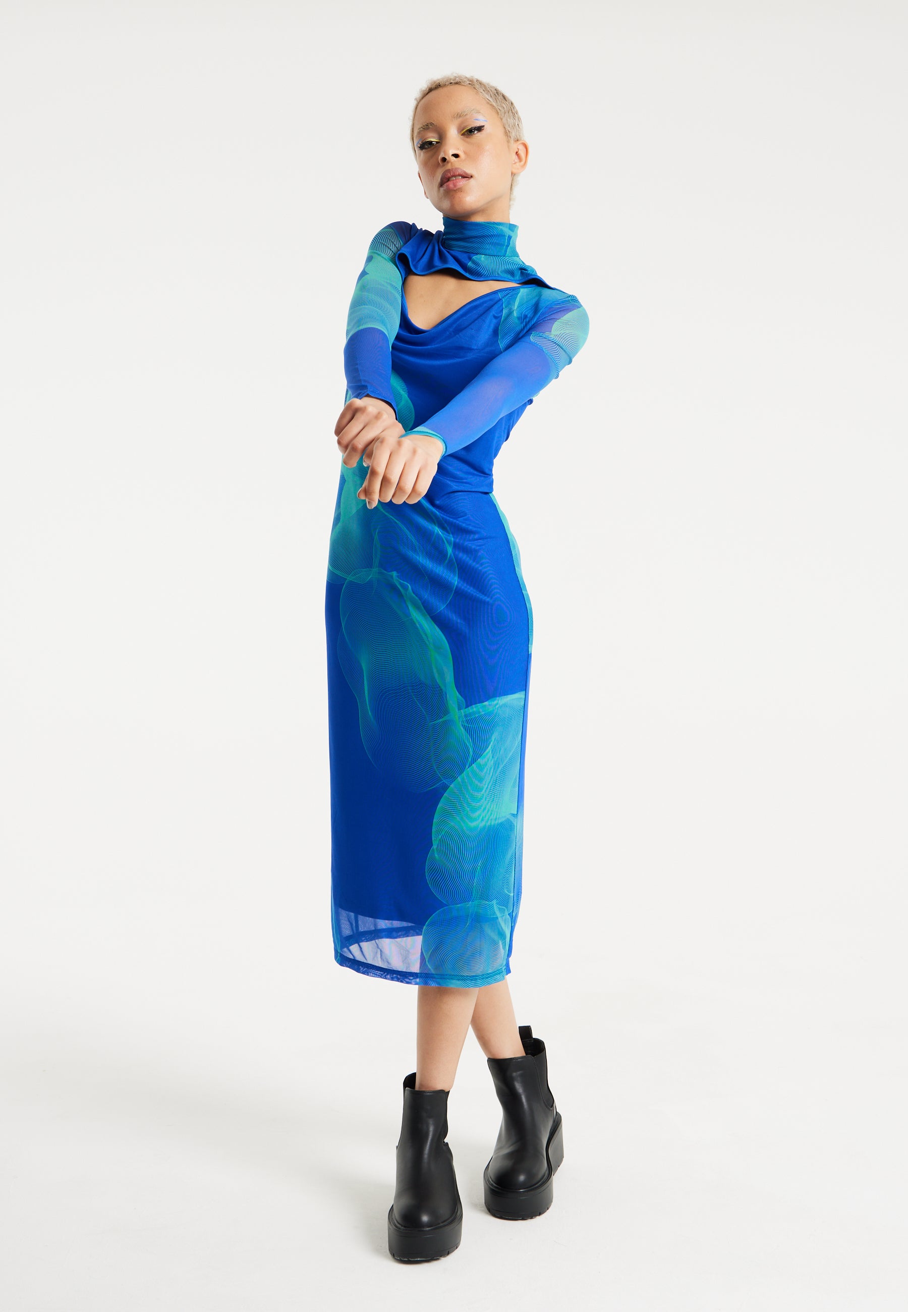House of Holland Bright Check Safari Midi Dress main image 1