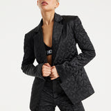 House Of Holland Heart Quilted Blazer in Black