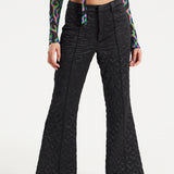 House Of Holland Heart Quilted Trousers in Black