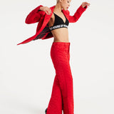 House Of Holland Lips Quilted Trousers In Red