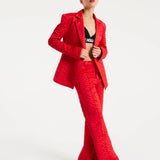 House Of Holland Lips Quilted Blazer In Red