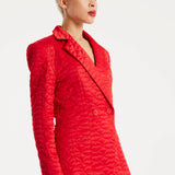House Of Holland Lips Quilted Blazer In Red