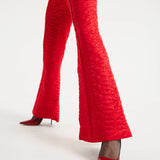 House Of Holland Lips Quilted Trousers In Red