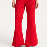 House Of Holland Lips Quilted Trousers In Red