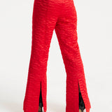 House Of Holland Lips Quilted Trousers In Red