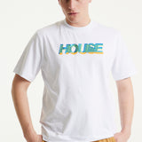 House of Holland White Laser-Cut Transfer Printed T-Shirt