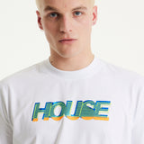House of Holland White Laser-Cut Transfer Printed T-Shirt
