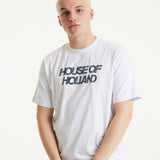 House of Holland White Laser Cut Transfer Printed T-shirt With A Shimmer Animal Detail