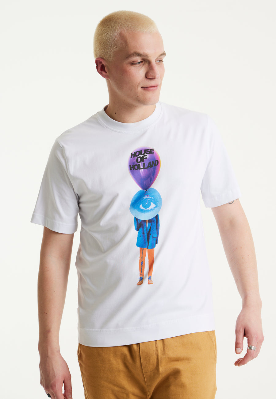 House of Holland White Balloon Digital Printed T-Shirt