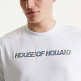House Of Holland Holographic Rainbow Transfer Printed T-shirt in White