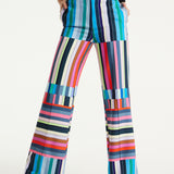 House of Holland Colour Bar Print Wide Leg Trousers