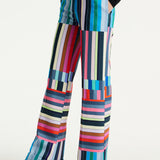 House of Holland Colour Bar Print Wide Leg Trousers