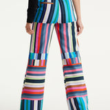 House of Holland Colour Bar Print Wide Leg Trousers