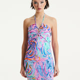 House Of Holland Heart Printed Mini Jersey Dress in Pink