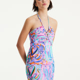 House Of Holland Heart Printed Mini Jersey Dress in Pink