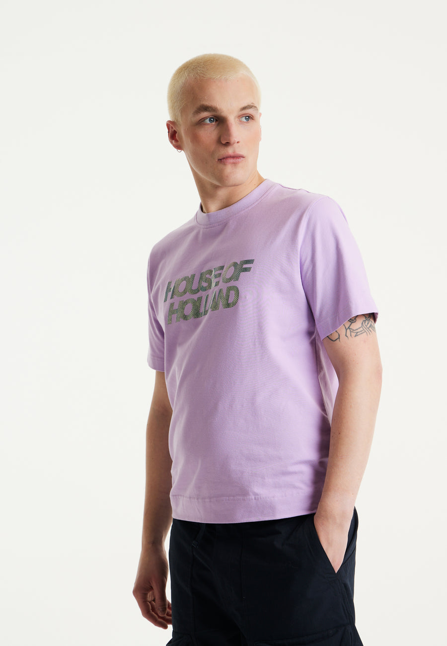 House of Holland Holographic Transfer Printed T-shirt in Lilac