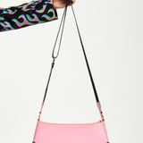 House Of Holland Baby Pink Cross Body Bag With Printed Logo