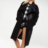 House Of Holland Statement Collar Coat In Black