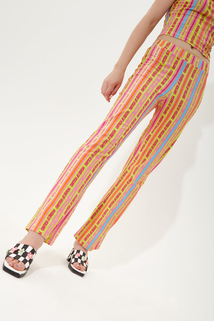 House Of Holland Multicolour Striped Jersey Trousers