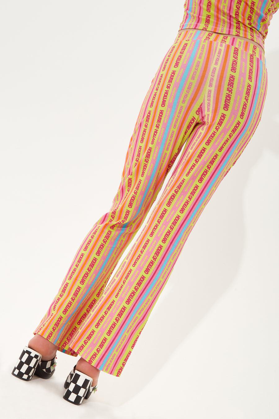 HOUSE OF HOLLAND MULTICOLOUR STRIPED JERSEY TROUSERS