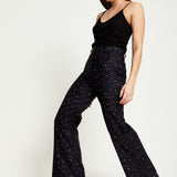 House Of Holland Star Print Trousers In Black