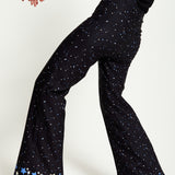 House Of Holland Star Print Trousers In Black