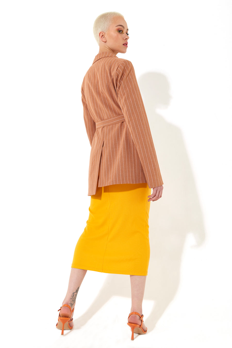 House of Holland oversized jacket with a belt button fastening and extra long sleeves