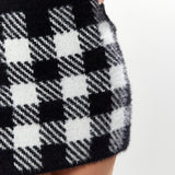House Of Holland Skirt In Black & White Check