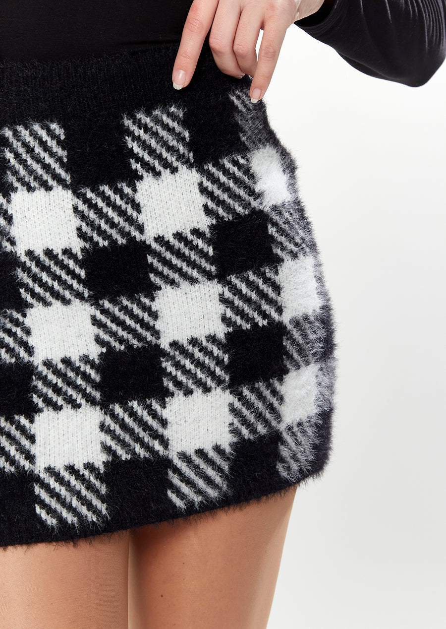 HOUSE OF HOLLAND SKIRT IN BLACK & WHITE CHECK
