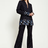 House Of Holland Star Print Blazer In Black