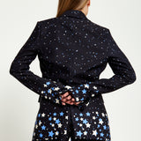 House Of Holland Star Print Blazer In Black