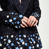 House Of Holland Star Print Blazer In Black