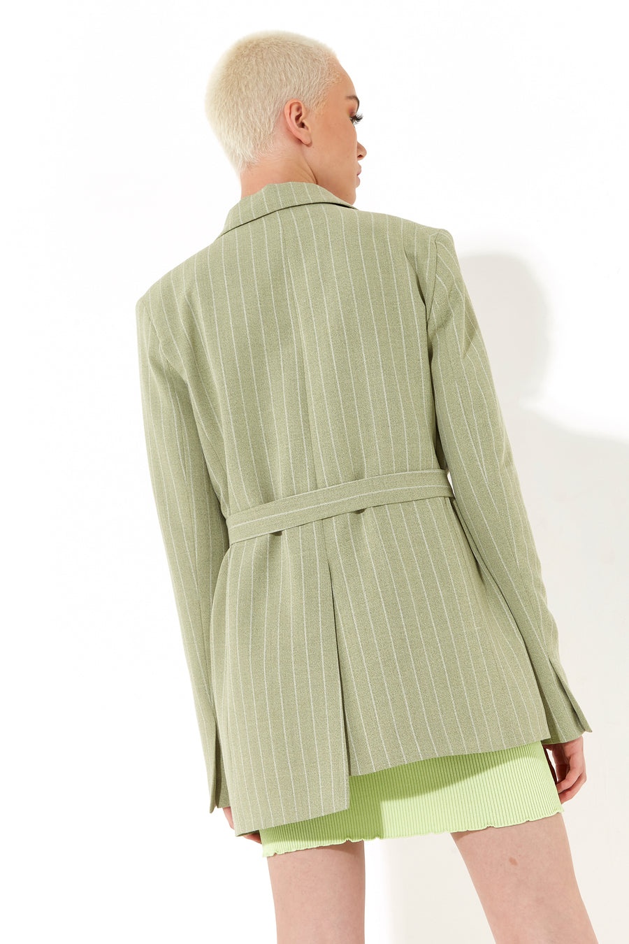 HOUSE OF HOLLAND OVERSIZED JACKET WITH A BELT BUTTON FASTENING AND EXTRA LONG SLEEVES