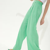 House of Holland Mint Green Jacquard Trousers