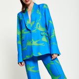 House Of Holland Marble Print Blazer in Blue And Green
