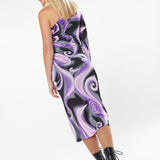 House Of Holland Swirl Print Dress In Purple