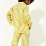 House of Holland Casual Stripe Suit Oversized Shirt in Yellow
