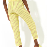 House of Holland Casual Stripe Cropped Trousers in Yellow