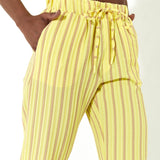 House of Holland Casual Stripe Cropped Trousers in Yellow