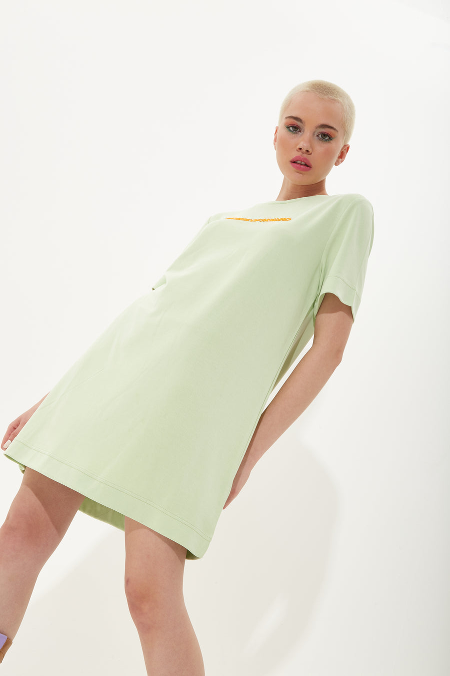 House Of Holland Sage Tencel T-Shirt Dress With Logo Embroidery