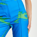 House Of Holland Marble Print Trouser in Blue And Green