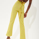 House Of Holland Printed Jersey Trousers In Yellow