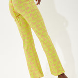 House Of Holland Printed Jersey Trousers In Yellow