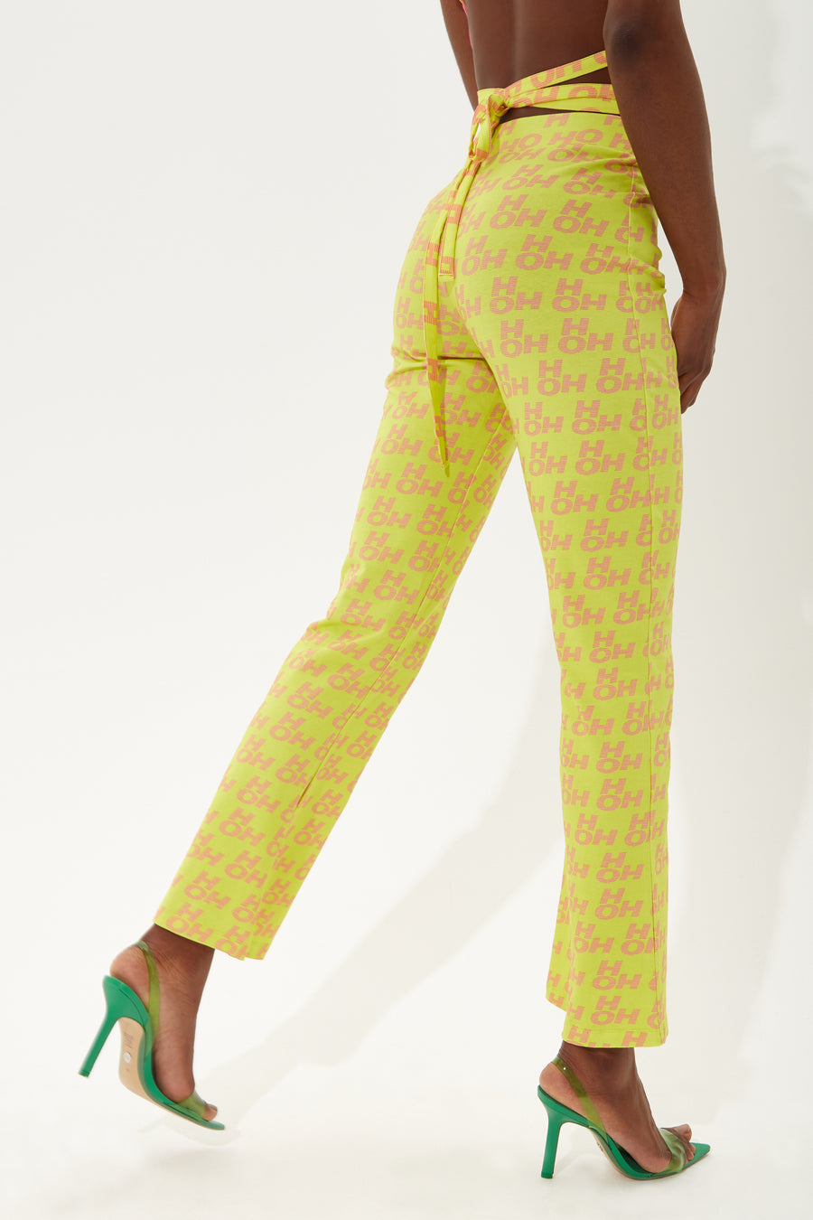 House Of Holland Printed Jersey Trousers In Yellow House of Holland