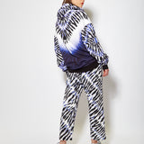 House of Holland Purple and White Tie Dye Zebra Print Hoodie