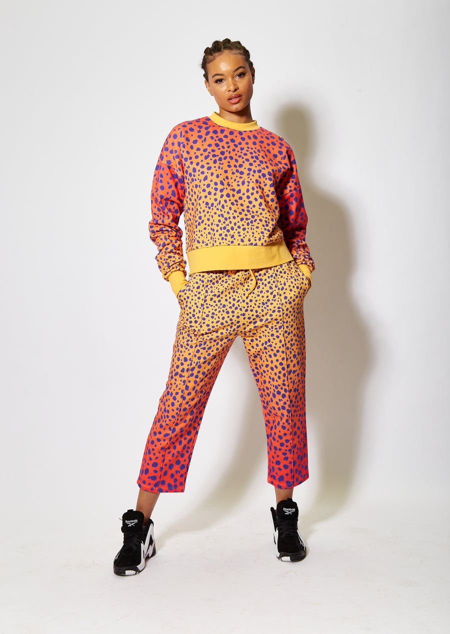 House of Holland cheetah print zip arm sweatshirt