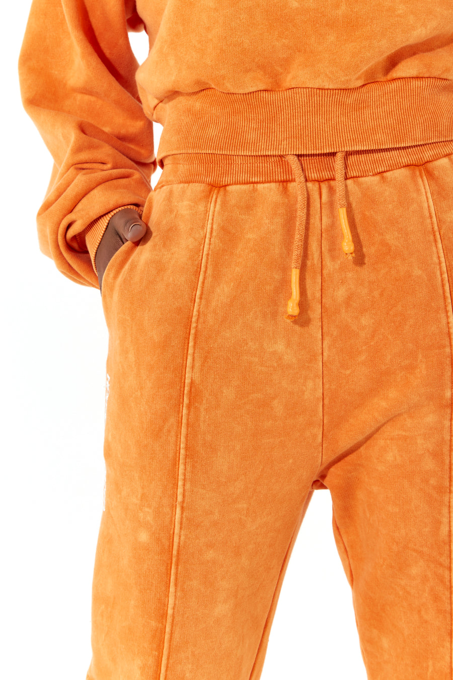 House of Holland tracksuit bottoms in orange with a drawstring waist