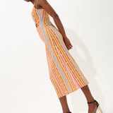 House Of Holland Printed Jersey Midi Dress With Cut Out Detail