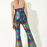House of Holland Cut Out Halter-Neck Jumpsuit in Rainbow