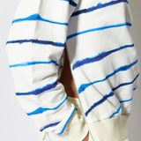 House of Holland Blue Ink Stripe Sweatshirt With Zip Detail